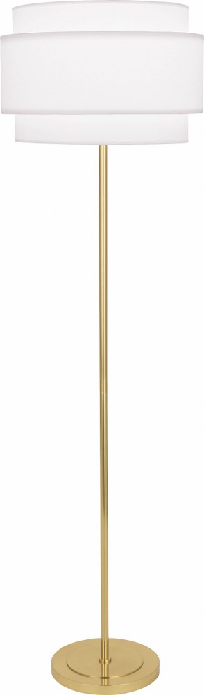 Robert Abbey Lighting-AW132-Decker-1 Light Floor Lamp-10.5 Inches Wide by 62.63 Inches High Modern Brass Ascot White Modern Brass Finish