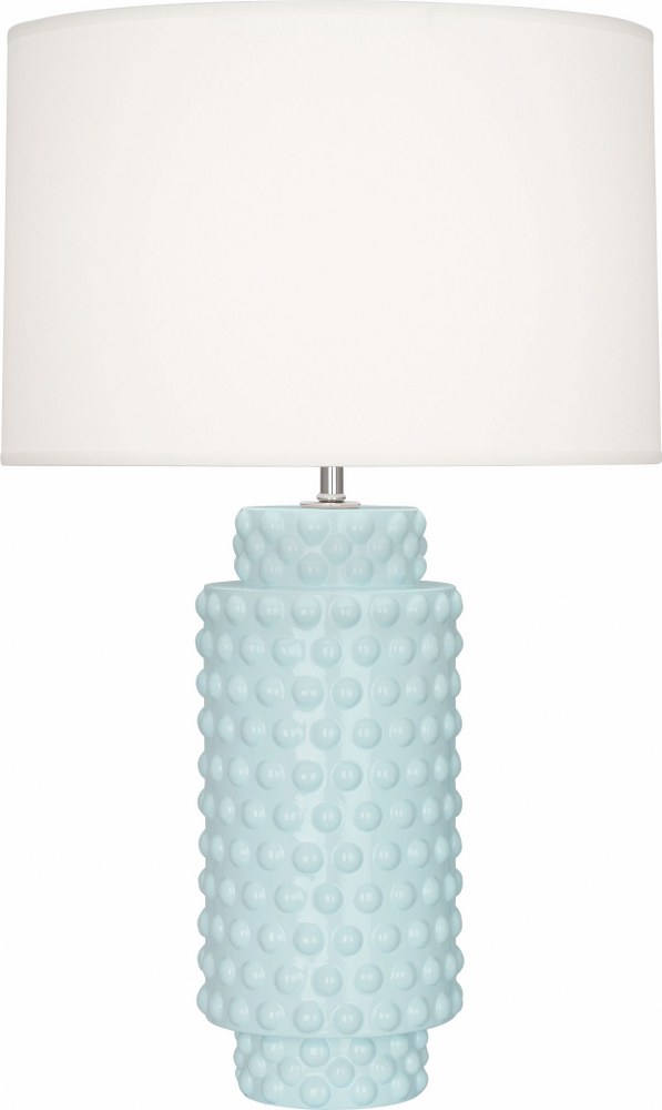 Robert Abbey Lighting-BB800-Dolly 1-Light Table Lamp 6.625 Inches Wide and 27.5 Inches Tall Baby Blue Fondine Amethyst Glazed Finish with Fondine Fabric Shade