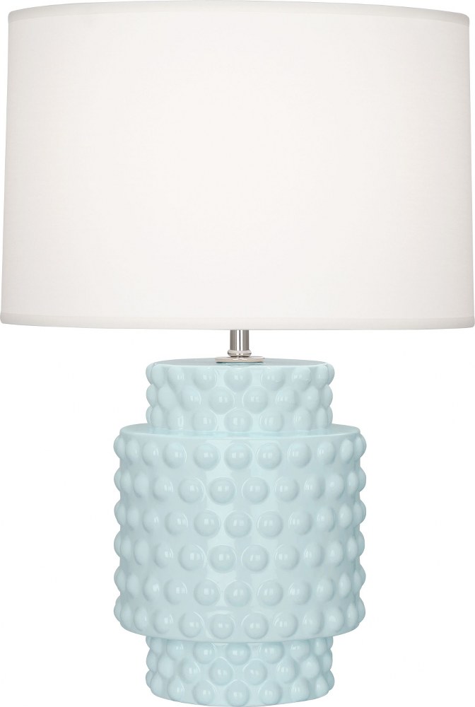 Robert Abbey Lighting-BB801-Dolly 1-Light Accent Lamp 7.75 Inches Wide and 21.375 Inches Tall Baby Blue  Amethyst Glazed Finish with Fondine Fabric Shade