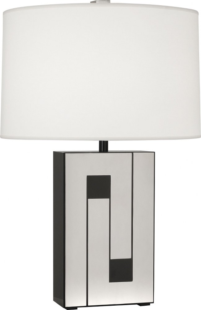 Robert Abbey Lighting-BK579-Blox-One Light Table Lamp-8.63 Inches Wide by 28.25 Inches High   Black Enamel/Polished Nickel Finish