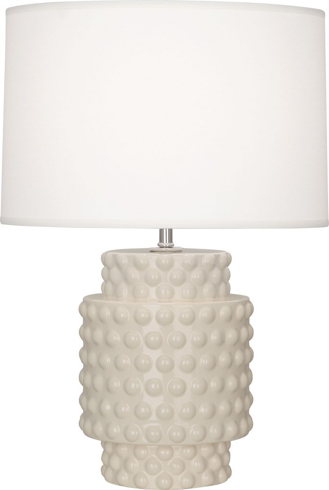 Robert Abbey Lighting-BN801-Dolly 1-Light Accent Lamp 7.75 Inches Wide and 21.375 Inches Tall Bone  Amethyst Glazed Finish with Fondine Fabric Shade
