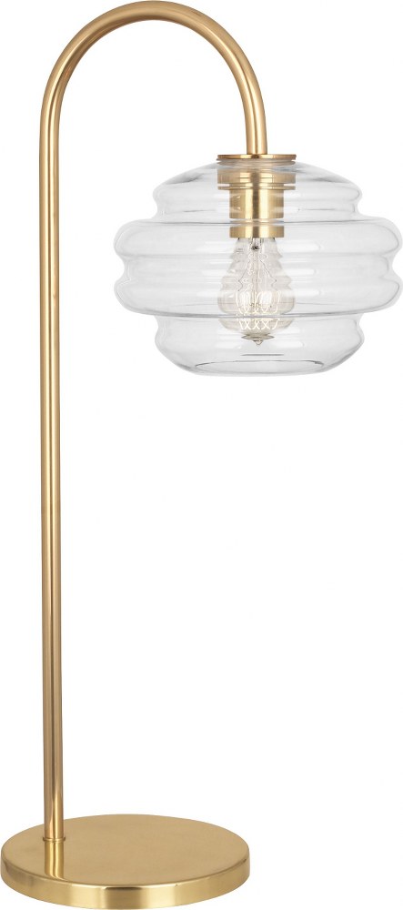 Robert Abbey Lighting-CL62-Horizon-1 Light Table Lamp-8.63 Inches Wide by 27.75 Inches High Modern Brass Clear Modern Brass Finish with Clear Glass