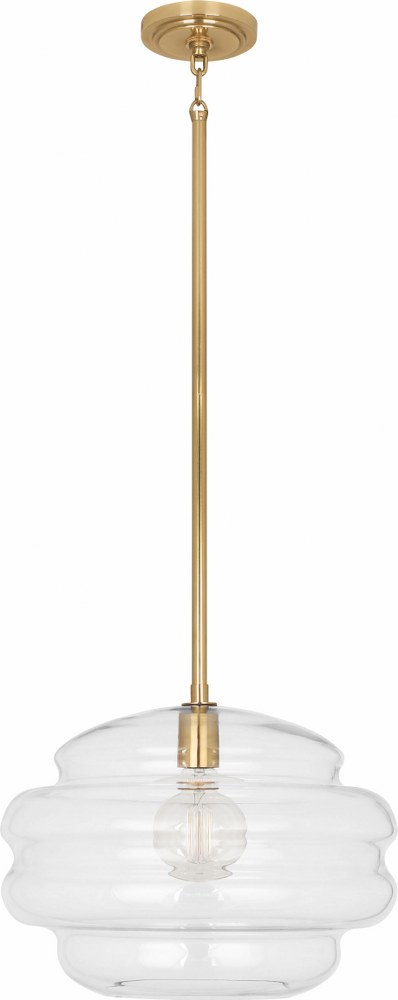 Robert Abbey Lighting-CL65-Horizon-1 Light Pendant-15.25 Inches Wide by 12.25 Inches High Modern Brass Clear Modern Brass Finish with Clear Glass