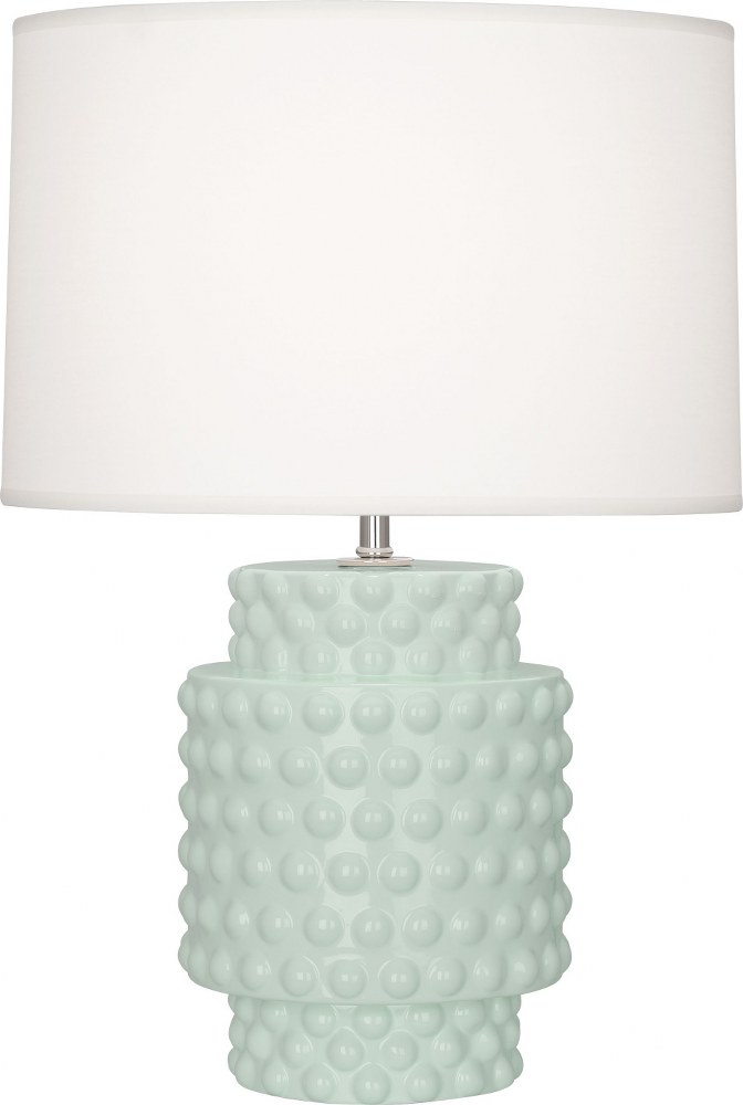 Robert Abbey Lighting-CL801-Dolly 1-Light Accent Lamp 7.75 Inches Wide and 21.375 Inches Tall Celadon  Amethyst Glazed Finish with Fondine Fabric Shade