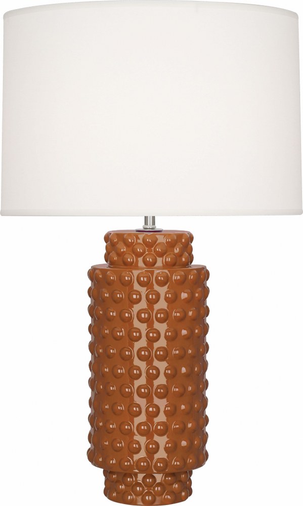 Robert Abbey Lighting-CM800-Dolly 1-Light Table Lamp 6.625 Inches Wide and 27.5 Inches Tall Cinnamon Fondine Amethyst Glazed Finish with Fondine Fabric Shade