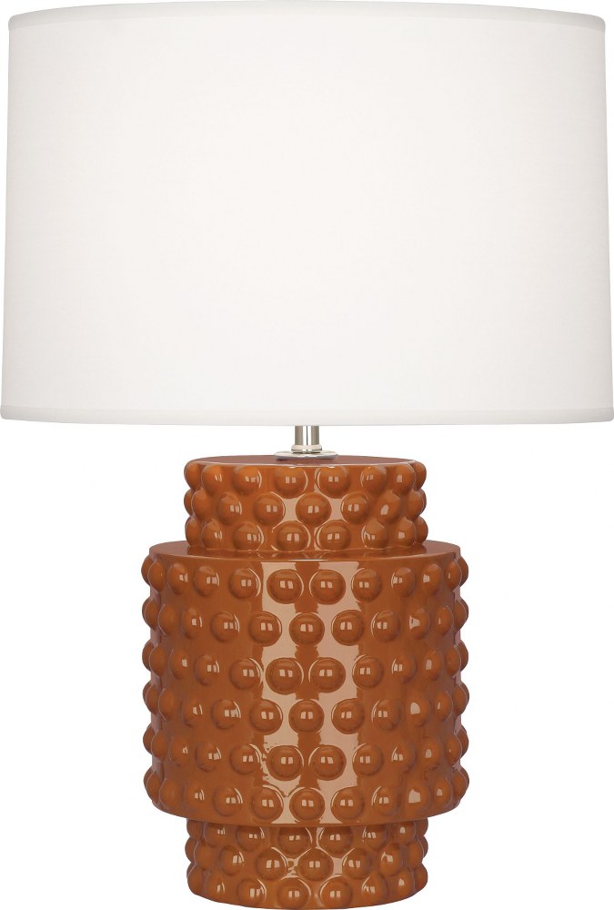 Robert Abbey Lighting-CM801-Dolly 1-Light Accent Lamp 7.75 Inches Wide and 21.375 Inches Tall Cinnamon  Amethyst Glazed Finish with Fondine Fabric Shade