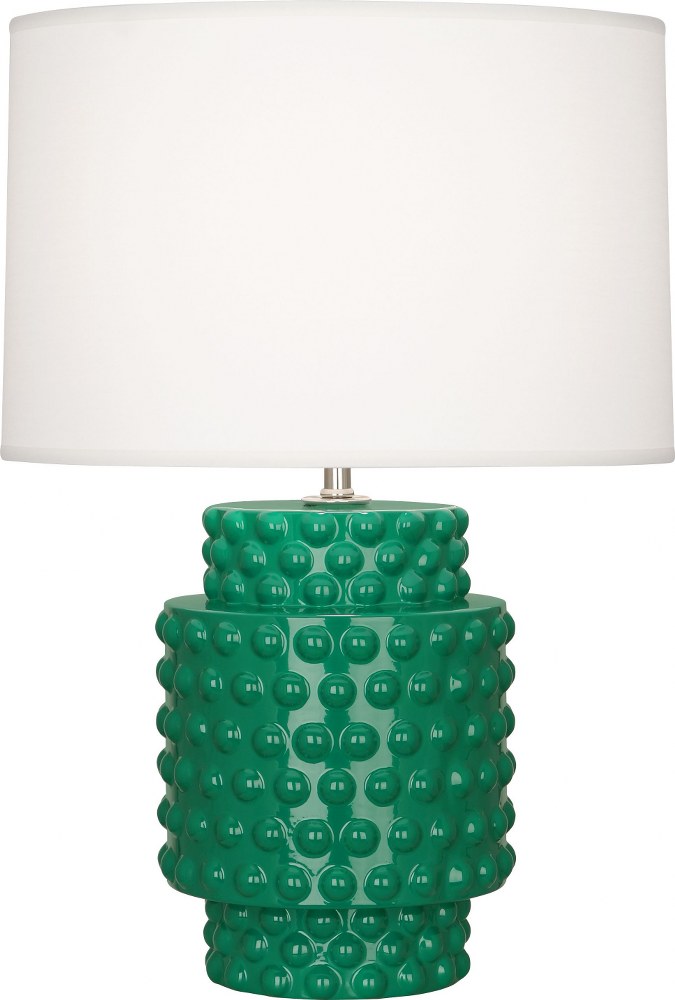 Robert Abbey Lighting-EG801-Dolly 1-Light Accent Lamp 7.75 Inches Wide and 21.375 Inches Tall Emerald  Amethyst Glazed Finish with Fondine Fabric Shade