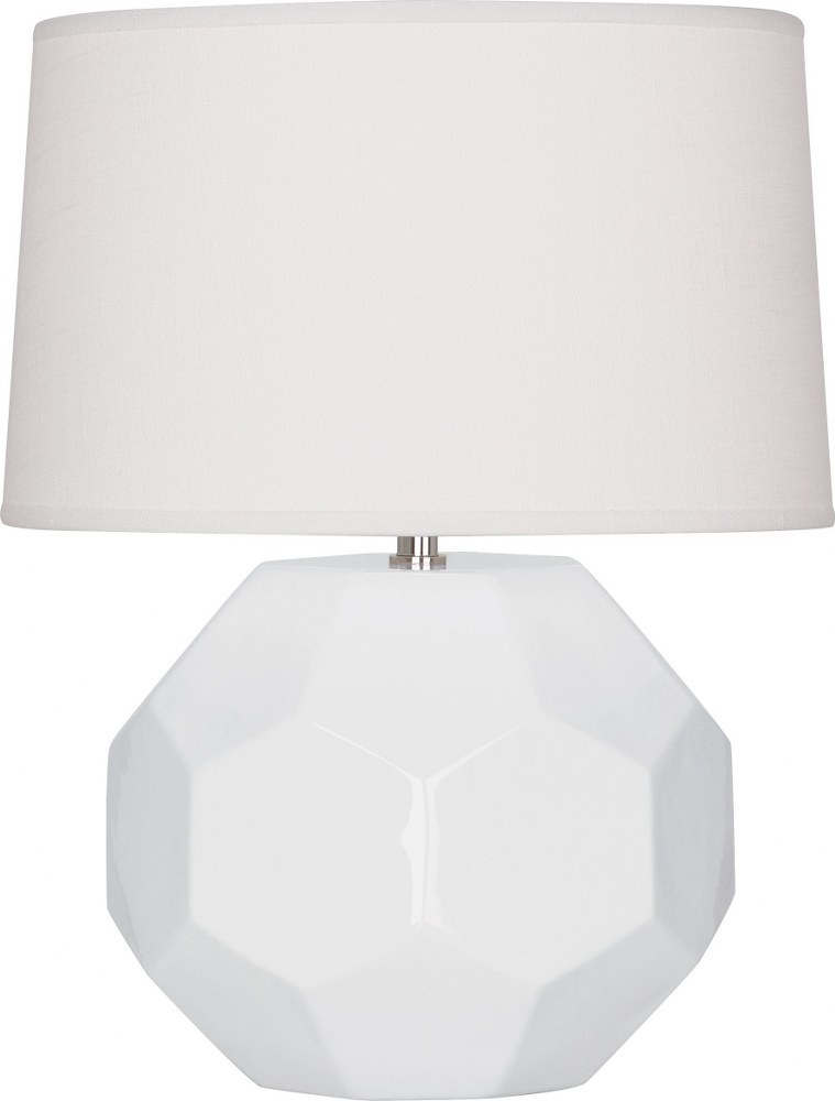 Robert Abbey Lighting-LY01-Franklin-1 Light Table Lamp-12.5 Inches Wide by 23.5 Inches High Lily  Amethyst Glazed Finish with Oyster Linen Shade