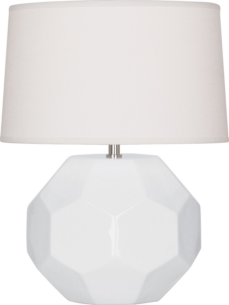 Robert Abbey Lighting-LY02-Franklin-1 Light Accent Lamp-9 Inches Wide by 16.38 Inches High Lily  Amethyst Glazed Finish with Oyster Linen Shade