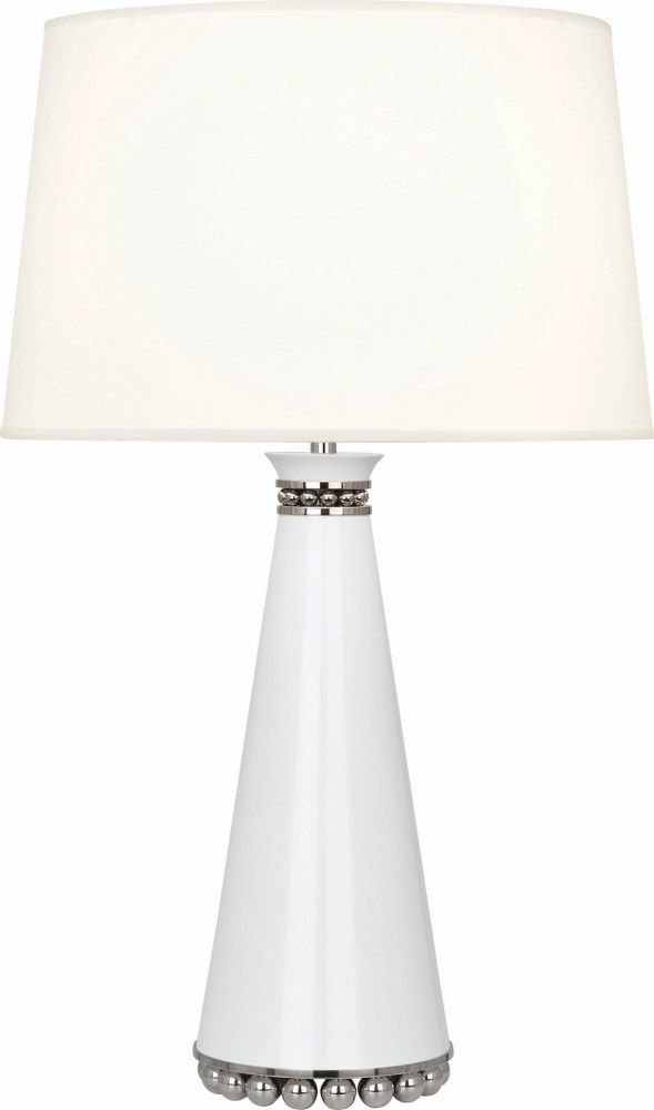 Robert Abbey Lighting-LY45X-Pearl-One Light Table Lamp-7.25 Inches Wide by 29.38 Inches High   Lily Lacquered Paint/Polished Nickel Finish with Fondine Fabric Shade