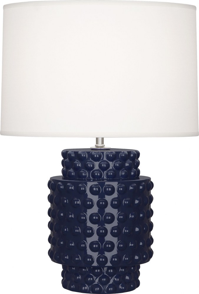 Robert Abbey Lighting-MB801-Dolly-One Light Table Lamp-7.75 Inches Wide by 21.38 Inches High   Midnight Blue Glazed Textured Finish with Fondine Fabric Shade