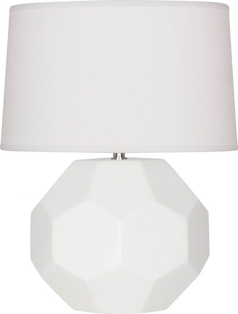 Robert Abbey Lighting-MLY01-Franklin-1 Light Table Lamp-12.5 Inches Wide by 23.5 Inches High Matte Lily  Amethyst Glazed Finish with Oyster Linen Shade