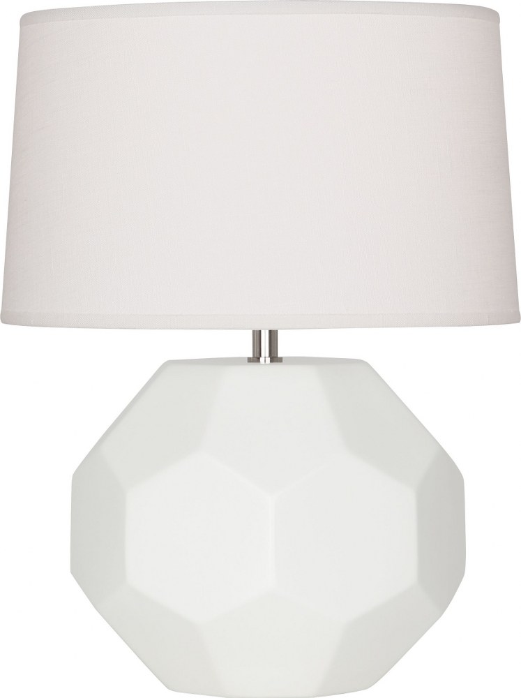 Robert Abbey Lighting-MLY02-Franklin-1 Light Accent Lamp-9 Inches Wide by 16.38 Inches High Matte Lily  Amethyst Glazed Finish with Oyster Linen Shade