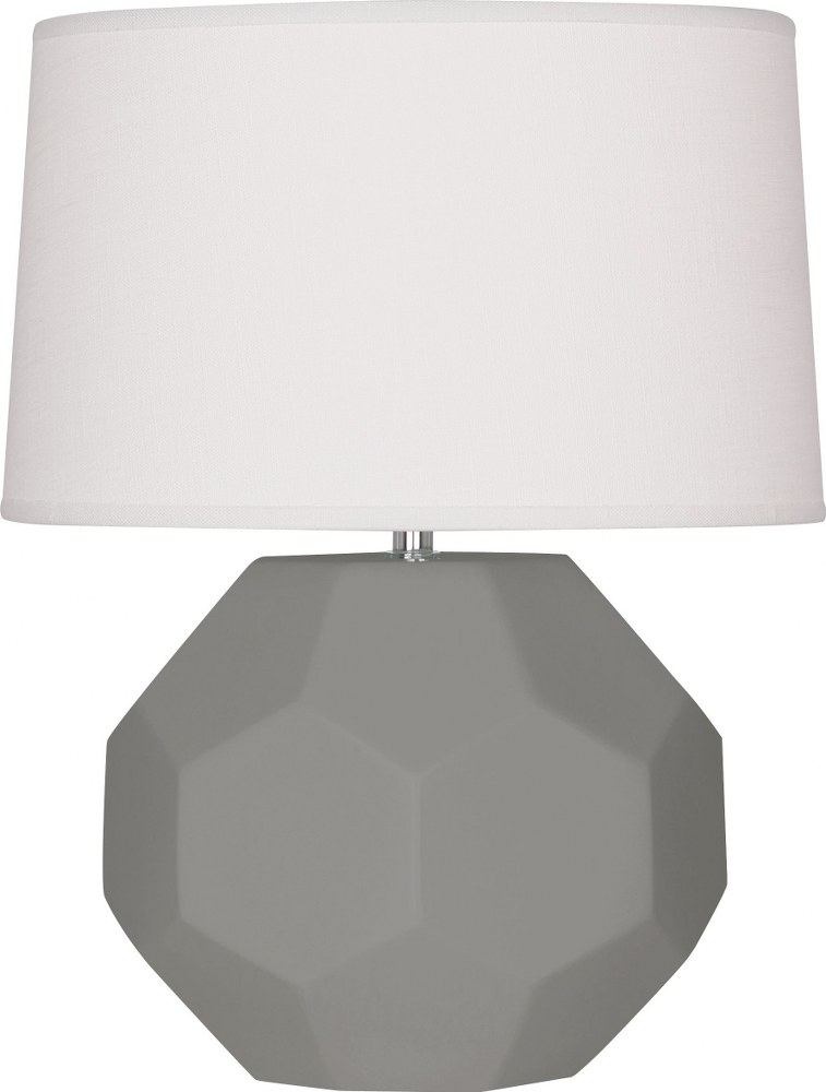 Robert Abbey Lighting-MST02-Franklin-1 Light Accent Lamp-9 Inches Wide by 16.38 Inches High Matte Smoky Taupe  Amethyst Glazed Finish with Oyster Linen Shade