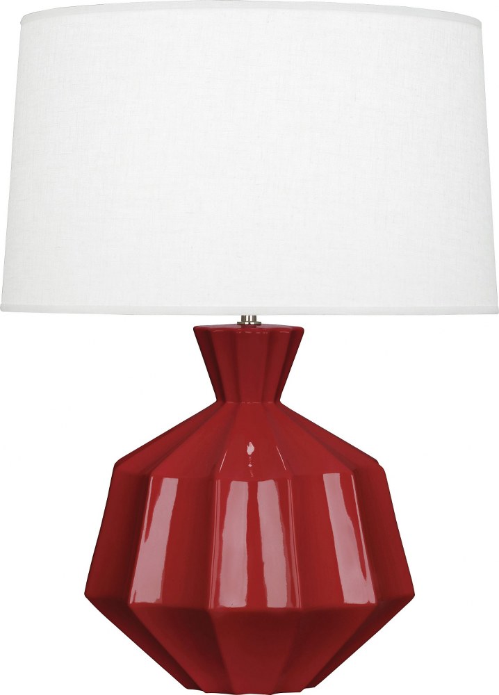 Robert Abbey Lighting-OX999-Orion 1-Light Table Lamp 13.625 Inches Wide and 27 Inches Tall Oxblood  Amethyst Finish