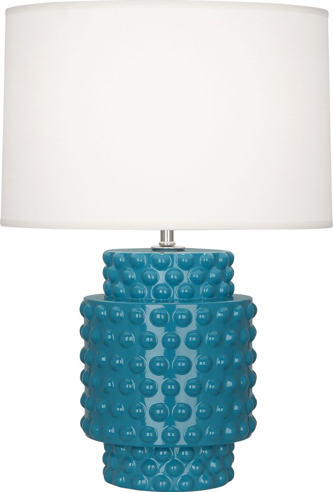 Robert Abbey Lighting-PC801-Dolly 1-Light Accent Lamp 7.75 Inches Wide and 21.375 Inches Tall Peacock  Amethyst Glazed Finish with Fondine Fabric Shade