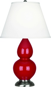 Robert Abbey Lighting-RR12X-Small Double Gourd - 1 Light Accent Lamp-22.75 Inches Tall and 6 Inches Wide Ruby Red Antique Silver Small Double Gourd - 1 Light Accent Lamp-22.75 Inches Tall and 6 Inches