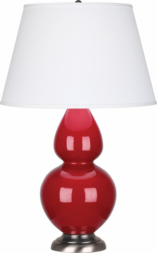 Robert Abbey Lighting-RR22X-Double Gourd - 1 Light Table Lamp-31 Inches Tall and 9.5 Inches Wide Ruby Red Antique Silver Double Gourd - 1 Light Table Lamp-31 Inches Tall and 9.5 Inches Wide