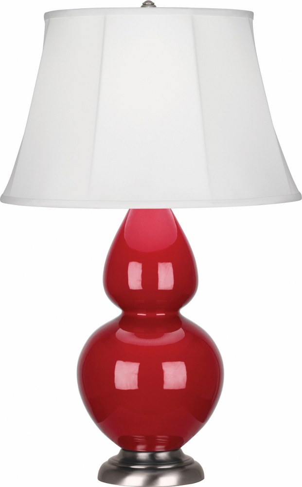 Robert Abbey Lighting-RR22-Double Gourd - 1 Light Table Lamp-31 Inches Tall and 9.5 Inches Wide Ruby Red Antique Silver Double Gourd - 1 Light Table Lamp-31 Inches Tall and 9.5 Inches Wide