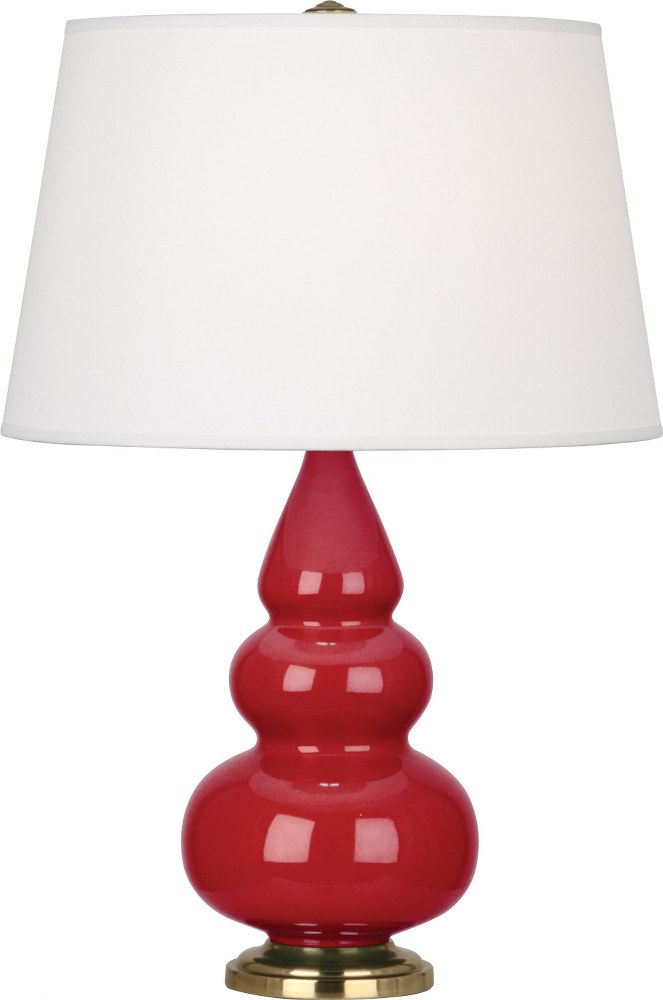 Robert Abbey Lighting-RR30X-Small Triple Gourd - 1 Light Accent Lamp-24.38 Inches Tall and 15 Inches Wide Ruby Red Antique Natural Brass Small Triple Gourd - 1 Light Accent Lamp-24.38 Inches Tall and 