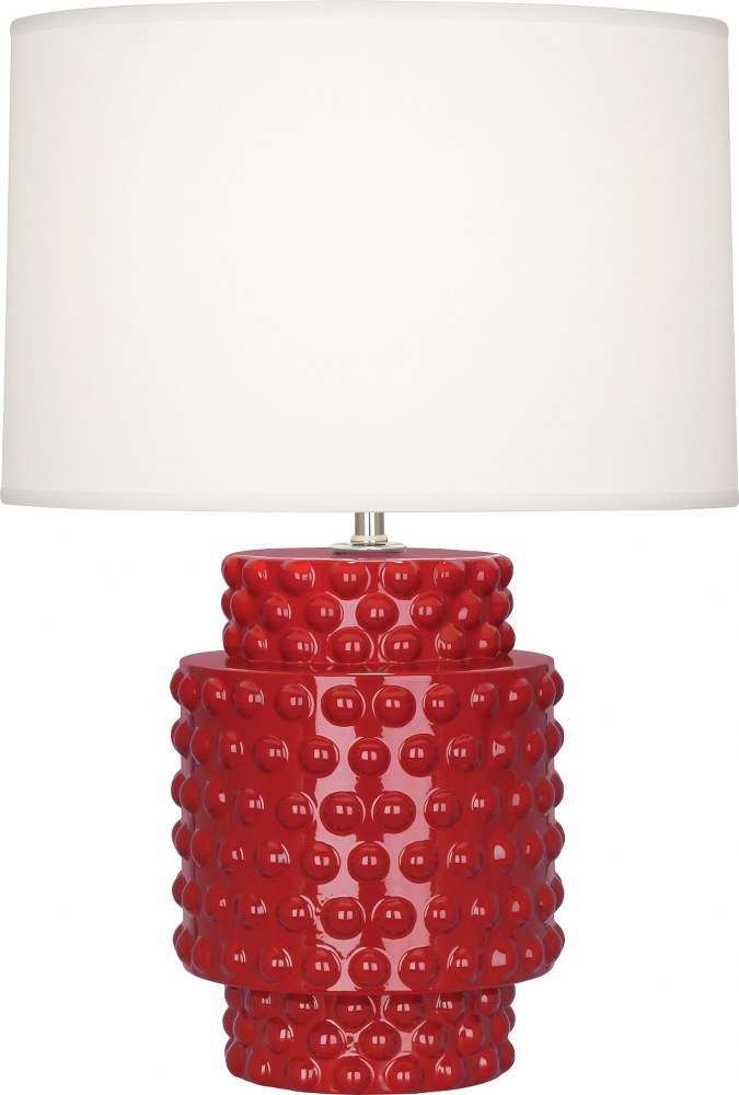 Robert Abbey Lighting-RR801-Dolly 1-Light Accent Lamp 7.75 Inches Wide and 21.375 Inches Tall Ruby Red  Amethyst Glazed Finish with Fondine Fabric Shade