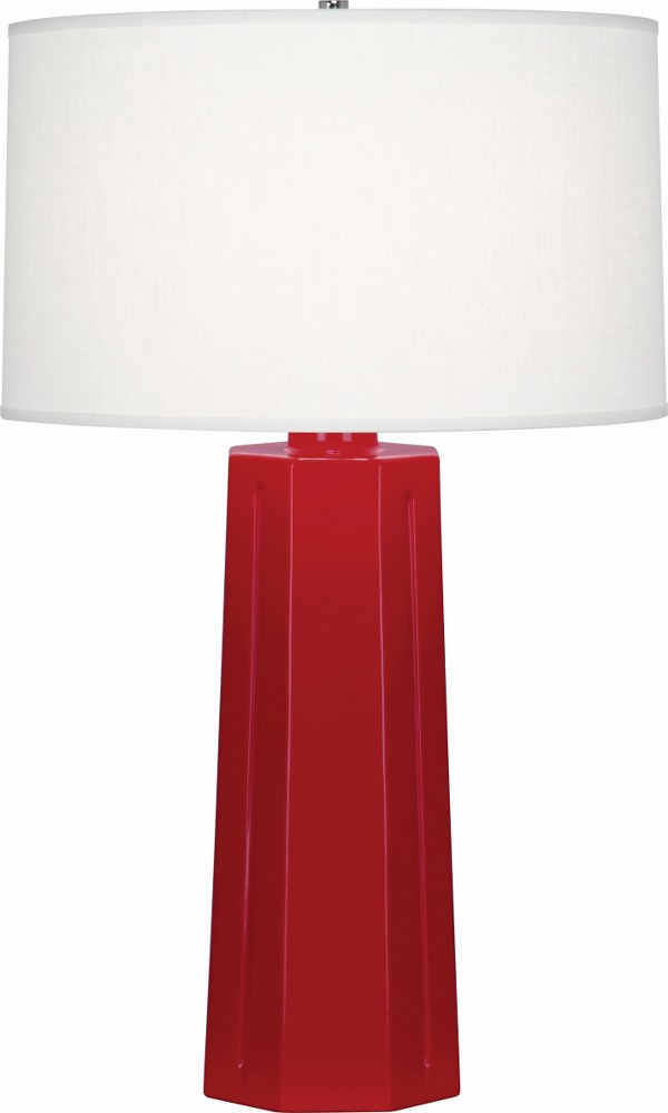 Robert Abbey Lighting-RR960-Mason 1-Light Table Lamp 6.5 Inches Wide and 25.875 Inches Tall Ruby Red  Celadon Glazed Finish