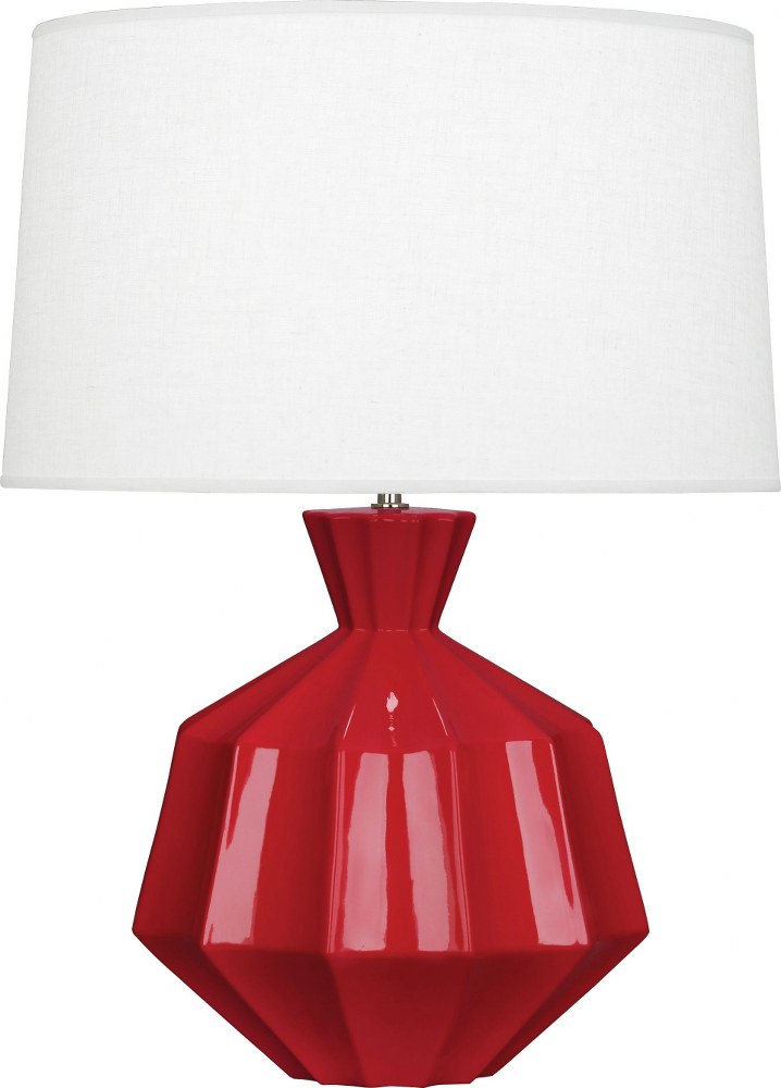 Robert Abbey Lighting-RR999-Orion 1-Light Table Lamp 13.625 Inches Wide and 27 Inches Tall Ruby Red  Amethyst Finish