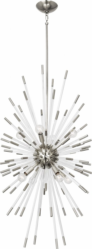 Robert Abbey Lighting-S1206-Andromeda-Eight Light Chandelier-20.38 Inches Wide by 39.38 Inches High   Polished Nickel Finish