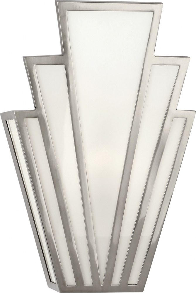 Robert Abbey Lighting-S228-Empire-One Light Wall Sconce-7 Inches Wide by 11 Inches High   Antique Silver Finish with White Glass