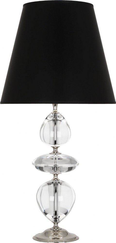 Robert Abbey Lighting-S260B-Williamsburg Orlando-One Light Table Lamp-15 Inches Wide by 30.38 Inches High   Polished Nickel Finish with Shannon Oyster Linen Shade with Clear Crystal