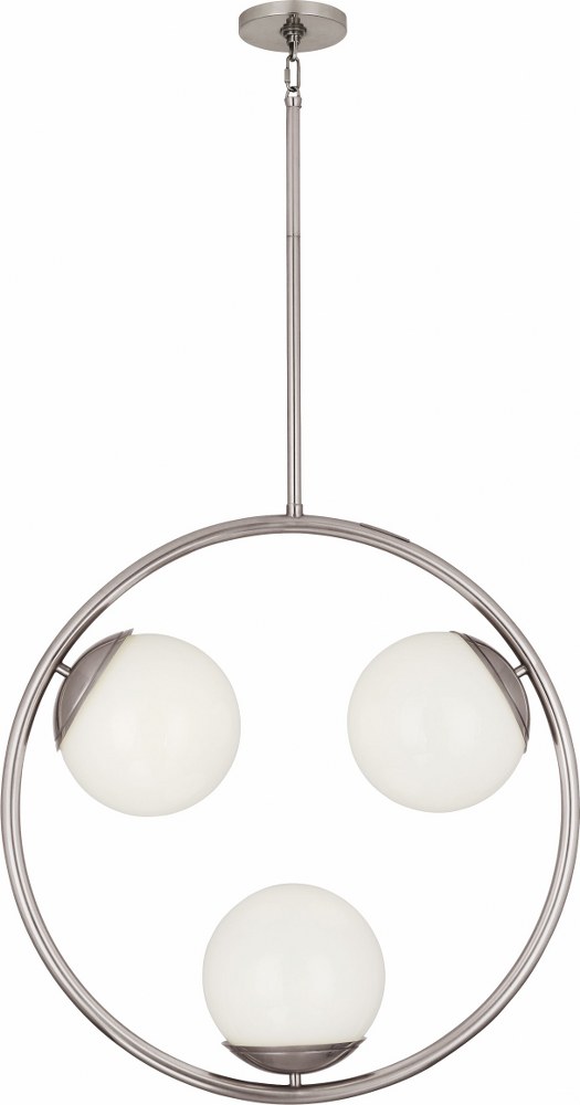 Robert Abbey Lighting-S3542-Jonathan Adler Jupiter-Three Light Pendant-25.25 Inches Wide by 26 Inches High   Polished Nickel Finish