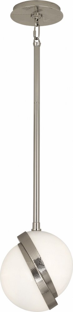 Robert Abbey Lighting-S624-Michael Berman Brut-One Light Pendant-7 Inches Wide by 8.5 Inches High   Polished Nickel Finish