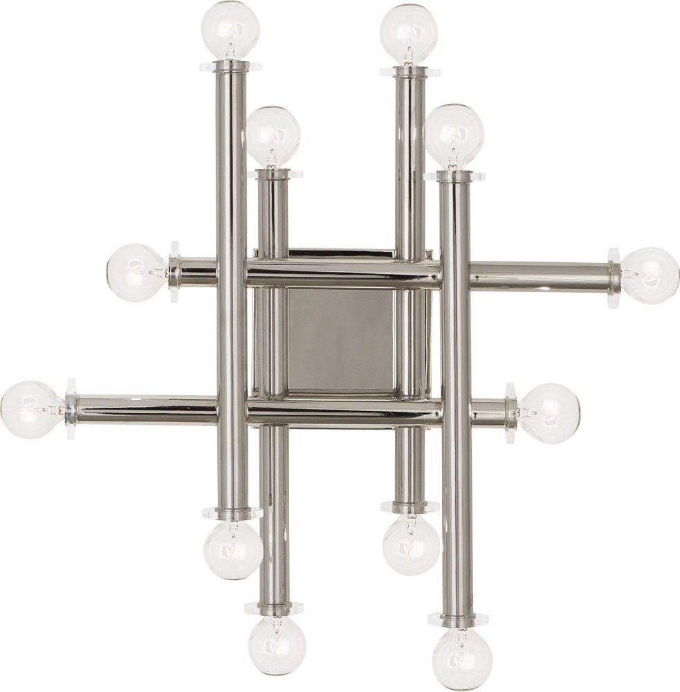 Robert Abbey Lighting-S901-Jonathan Adler Milano-Twelve Light Wall Sconce-18.38 Inches Wide by 18.38 Inches High   Polished Nickel Finish
