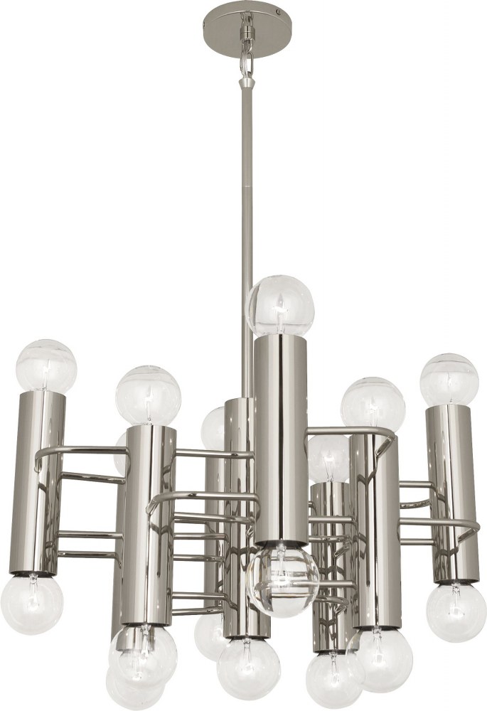 Robert Abbey Lighting-S903-Jonathan Adler Milano-Seventeen Light Pendant-23.5 Inches Wide by 12 Inches High   Polished Nickel Finish