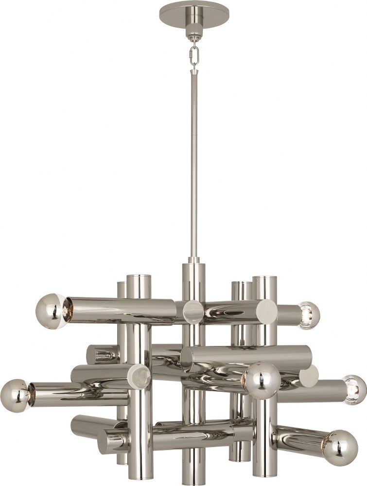 Robert Abbey Lighting-S906-Jonathan Adler Milano-Eight Light Chandelier-30.5 Inches Wide by 22 Inches High   Polished Nickel Finish