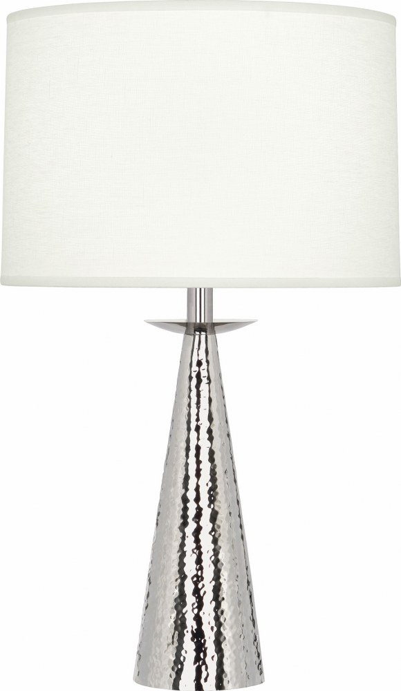 Robert Abbey Lighting-S9868-Dal-One Light Table Lamp-4.5 Inches Wide by 23 Inches High   Polished Nickel Finish with Oyster Linen Shade