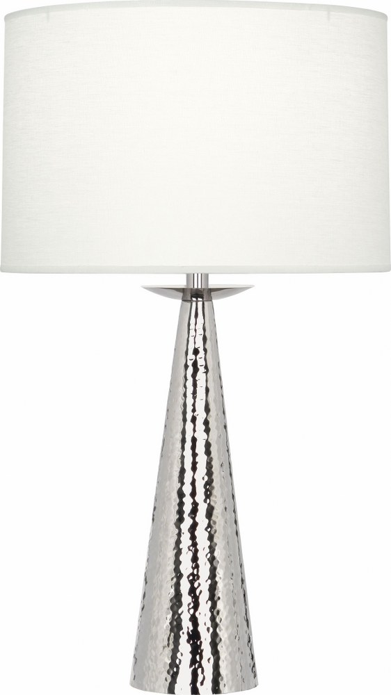 Robert Abbey Lighting-S9869-Dal-One Light Table Lamp-5.75 Inches Wide by 30.38 Inches High   Polished Nickel Finish with Oyster Linen Shade