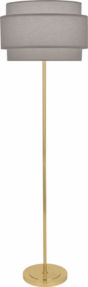 Robert Abbey Lighting-SG132-Decker-1 Light Floor Lamp-10.5 Inches Wide by 62.63 Inches High Modern Brass Smoke Gray Modern Brass Finish