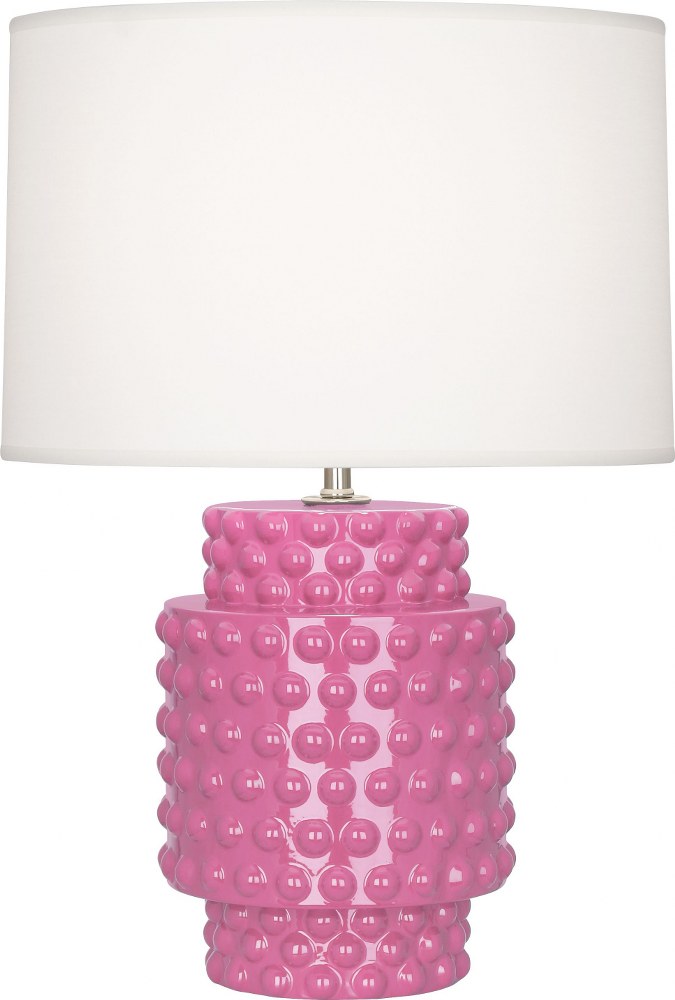 Robert Abbey Lighting-SP801-Dolly 1-Light Accent Lamp 7.75 Inches Wide and 21.375 Inches Tall Schiaparelli Pink  Amethyst Glazed Finish with Fondine Fabric Shade