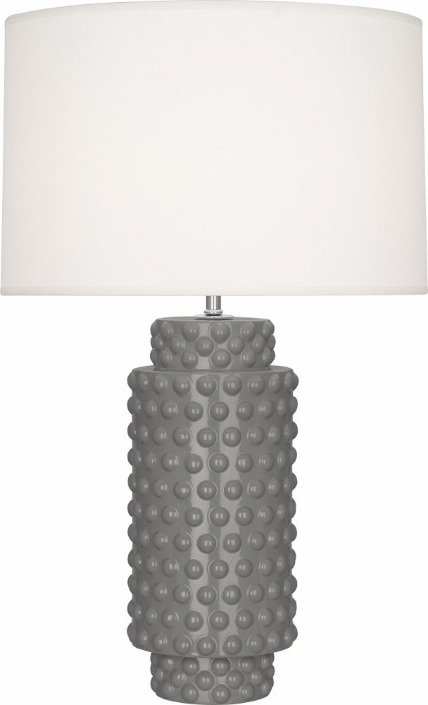 Robert Abbey Lighting-ST800-Dolly - One Light Table Lamp Smoky Taupe Glazed Finish with Fondine Fabric Shade