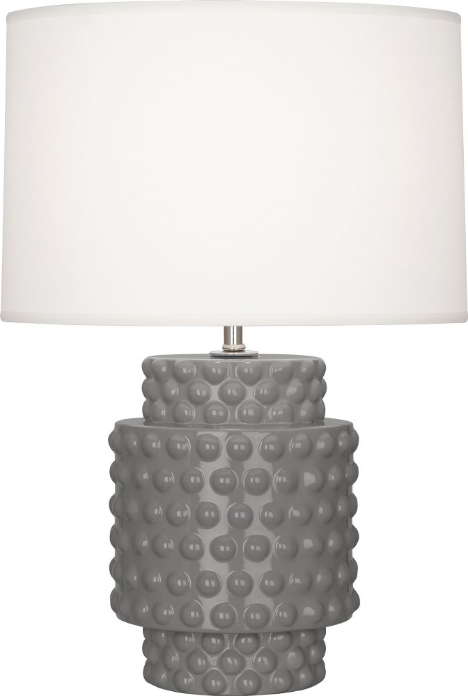 Robert Abbey Lighting-ST801-Dolly 1-Light Accent Lamp 7.75 Inches Wide and 21.375 Inches Tall Smoky Taupe  Amethyst Glazed Finish with Fondine Fabric Shade