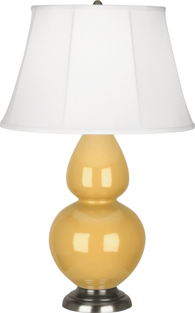 Robert Abbey Lighting-SU22-Double Gourd - 1 Light Table Lamp-31 Inches Tall and 9.5 Inches Wide Sunset Yellow Antique Silver Double Gourd - 1 Light Table Lamp-31 Inches Tall and 9.5 Inches Wide