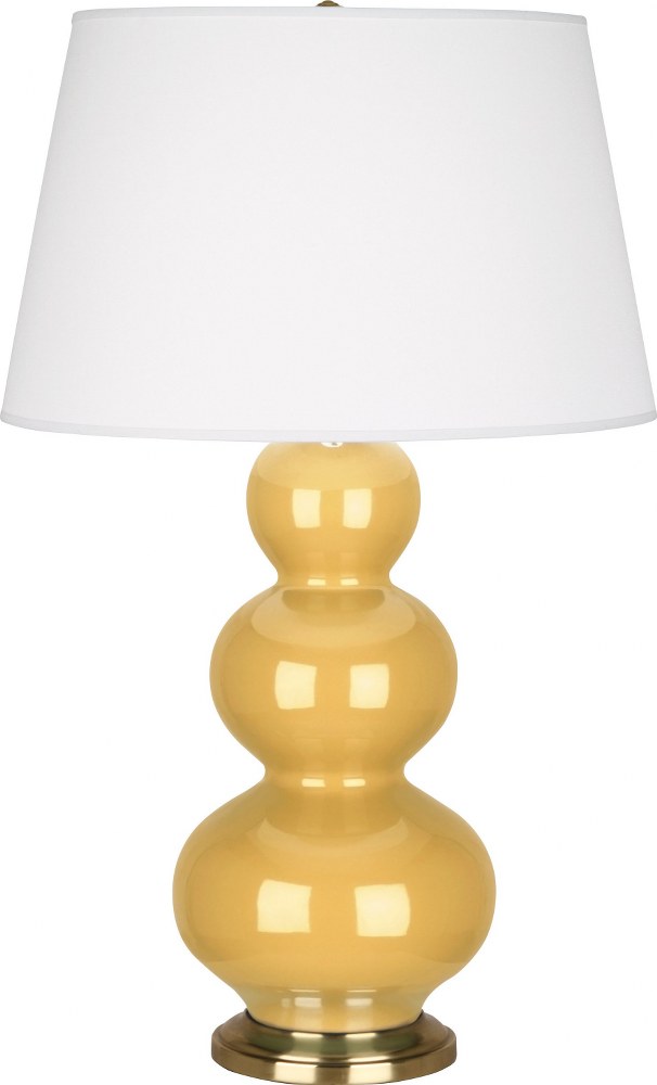 Robert Abbey Lighting-SU40X-Triple Gourd - 1 Light Table Lamp-32.75 Inches Tall and 10 Inches Wide Sunset Yellow Antique Natural Brass Triple Gourd - 1 Light Table Lamp-32.75 Inches Tall and 10 Inches