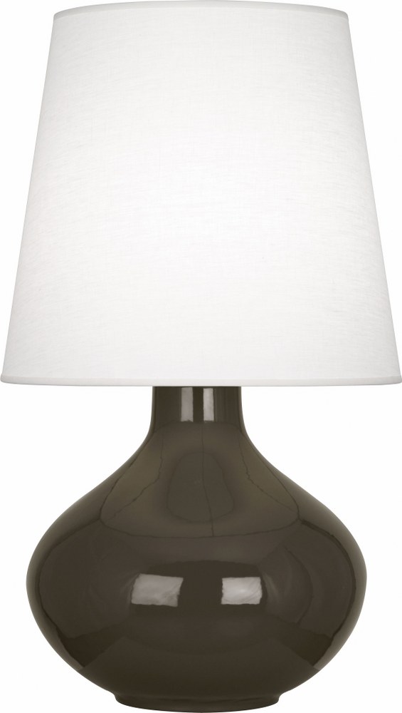 Robert Abbey Lighting-TE993-June-One Light Table Lamp-15.75 Inches Wide by 30.75 Inches High   Brown Tea Glazed Finish with Oyster Linen Shade