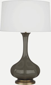 Robert Abbey Lighting-TE994-Pike 1-Light Table Lamp 11.5 Inches Wide and 31.875 Inches Tall Brown Tea  Schiaparelli Pink/Aged Brass Finish