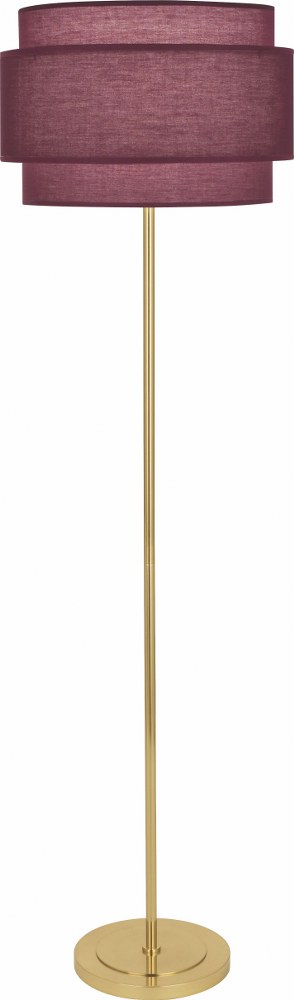 Robert Abbey Lighting-VW132-Decker-1 Light Floor Lamp-10.5 Inches Wide by 62.63 Inches High Modern Brass Vintage White Modern Brass Finish