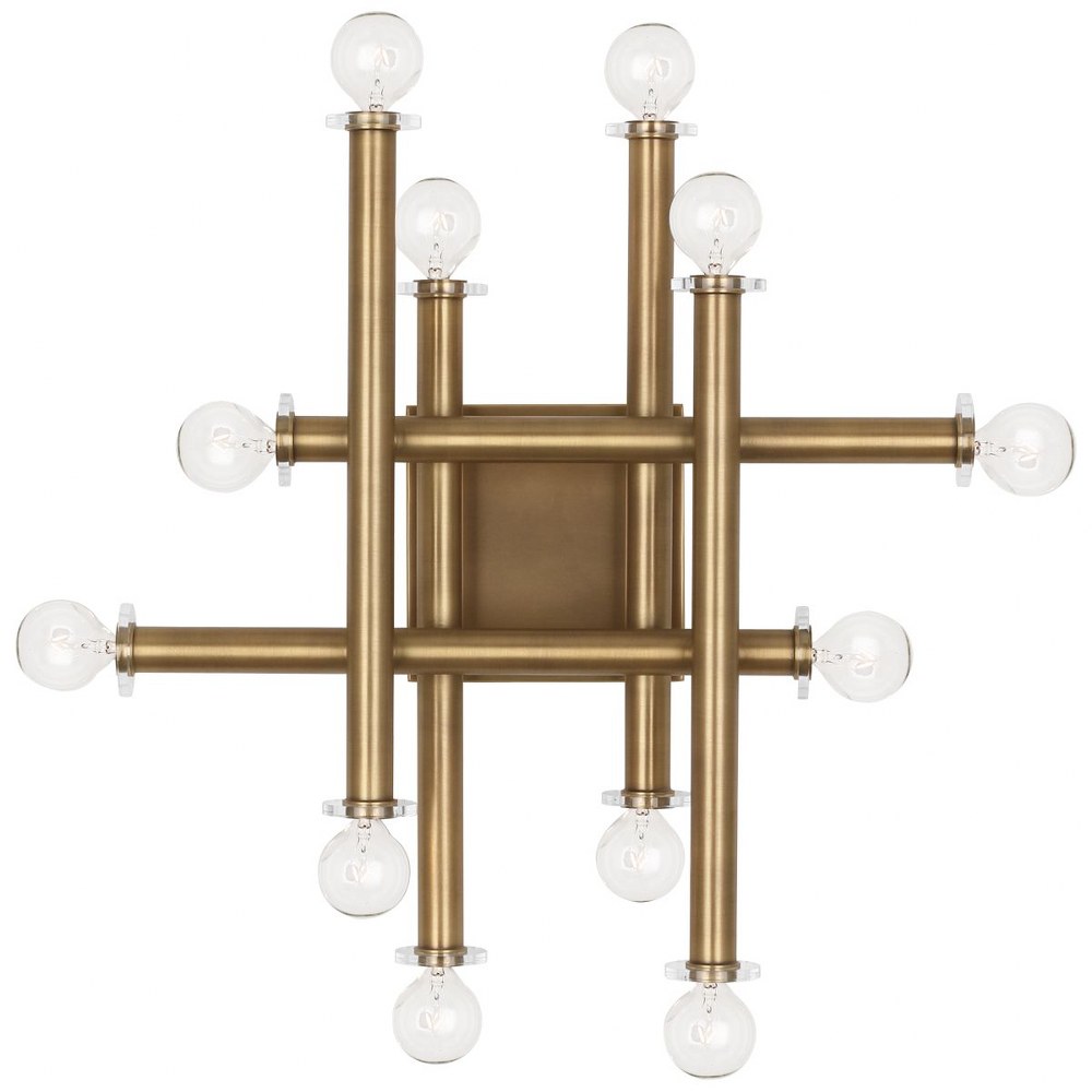 Robert Abbey Lighting-WB901-Jonathan Adler Milano-Twelve Light Wall Sconce-18.38 Inches Wide by 18.38 Inches High   Warm Brass Finish