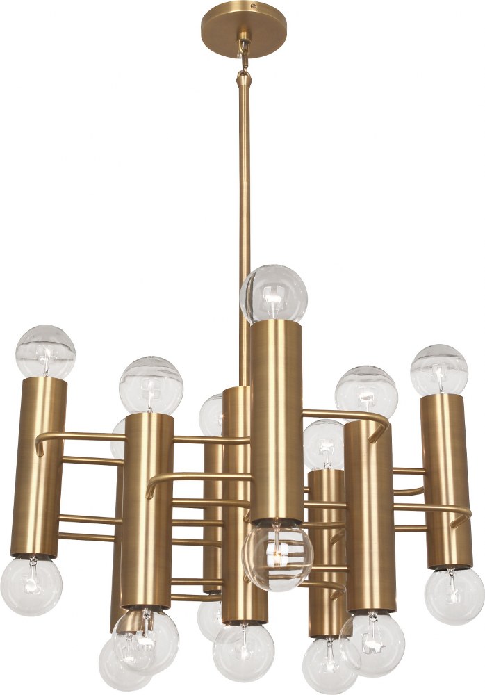 Robert Abbey Lighting-WB903-Jonathan Adler Milano-Seventeen Light Pendant-23.5 Inches Wide by 12 Inches High   Warm Brass Finish