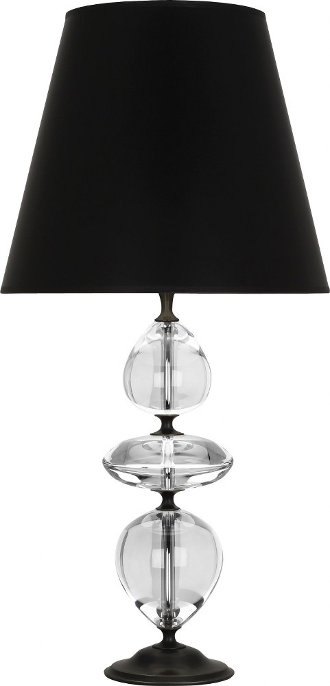 Robert Abbey Lighting-Z260B-Williamsburg Orlando-One Light Table Lamp-15 Inches Wide by 30.38 Inches High   Deep Patina Bronze Finish with Shannon Oyster Linen Shade with Clear Crystal