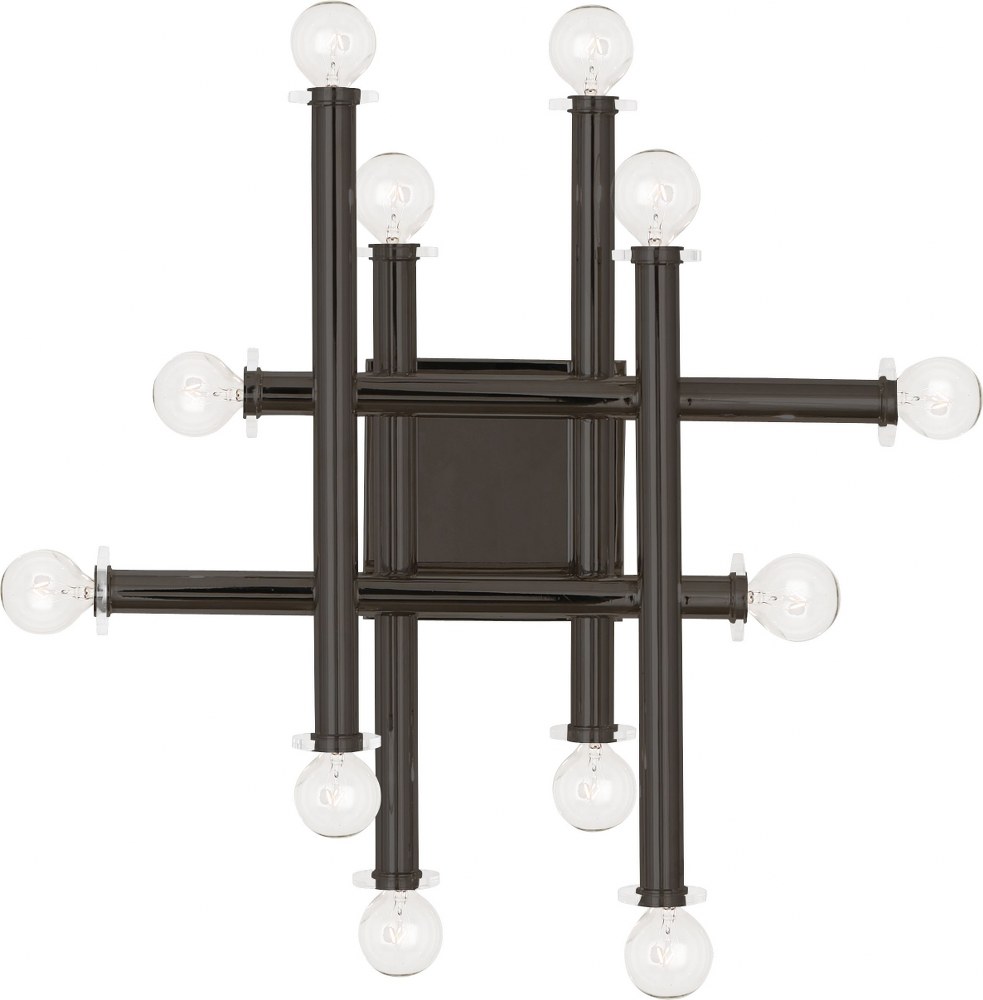 Robert Abbey Lighting-Z901-Jonathan Adler Milano-Twelve Light Wall Sconce-18.38 Inches Wide by 18.38 Inches High   Deep Patina Bronze Finish